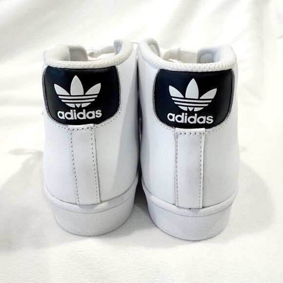 NWOT Adidas Pro Model Superstar High Top Sneaker Shoes White Black 6.5 M / 8 W - Picture 5 of 10